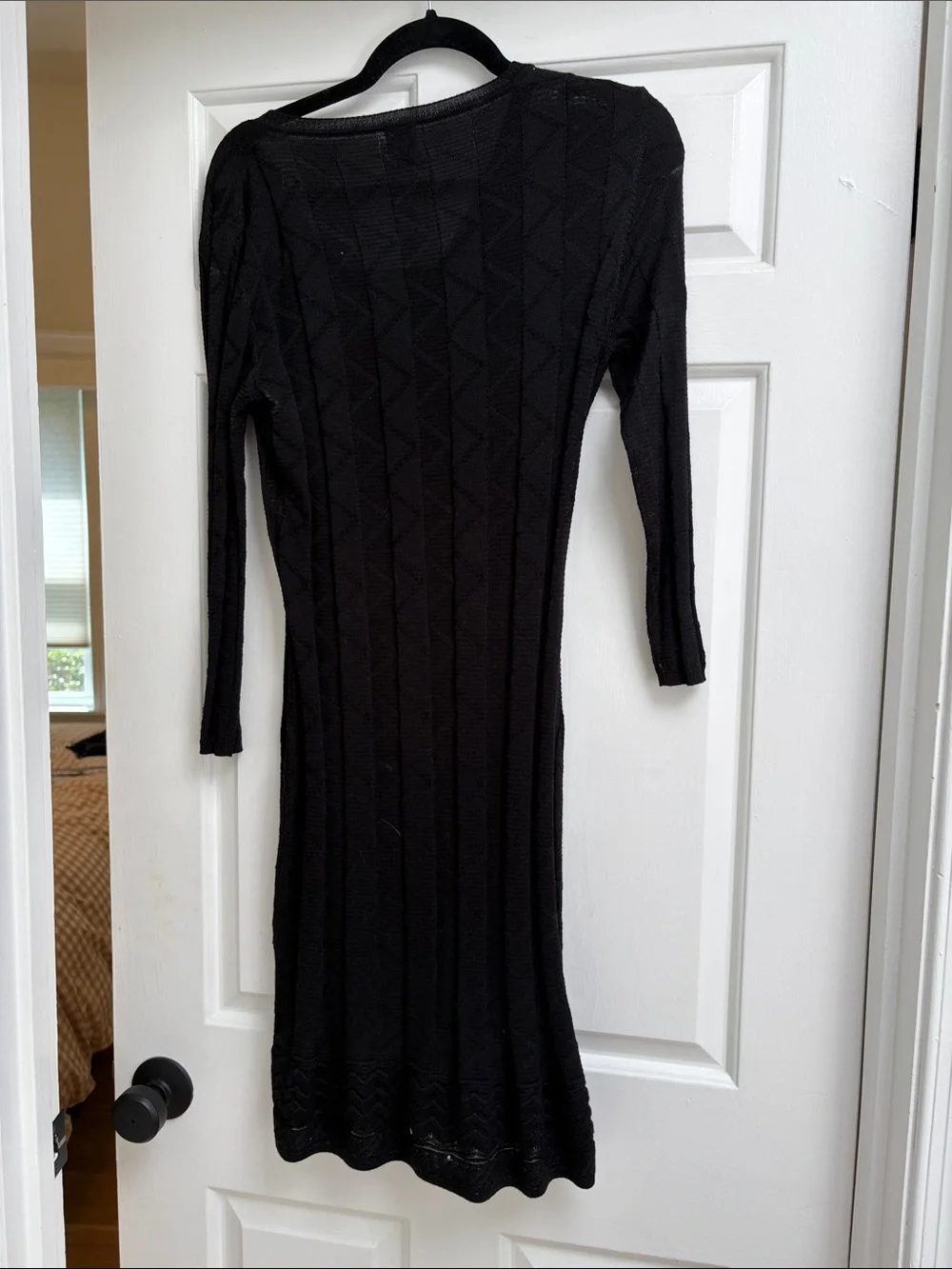 Missoni Black V-Neck Ribbed Knit Dress